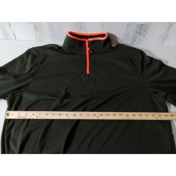 Men's Starter 1\4 Zip Green And Orange Size XL 46/48 Pullover Sweatshirt... - Picture 15 of 16